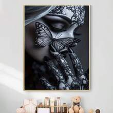1PC DIY 5D Diamond Painting Kit Butterfly Beauty Pattern - Round Full Diamond Art Mosaic Craft, Home Wall Decor, Unframed - No Frame - View 3