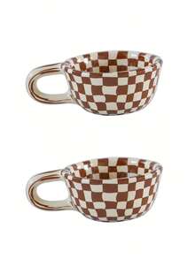 1pc Rose-Striped Ceramic Mugs, Checkered And Striped Ceramic Coffee Cups – Beautifully Designed And Perfect For Everyday Use At Home: - Morning Water Cups - Breakfast Milk Cups - Afternoon Tea Latte Art Cups – Making Them An Ideal Gift Choice - Multicolor - View 16