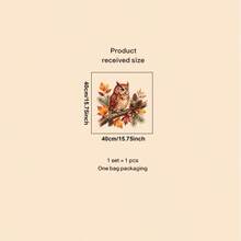 1 pezzo Adesivi per finestre a tema raccolto autunnale, lucidi e trasparenti, autoadesivi, con design giocoso, motivo dettagliato di gufo e foglie autunnali per superfici in vetro, impermeabili e rimovibili, decorazione artistica per la casa - Multicolore - Visualizzare 8