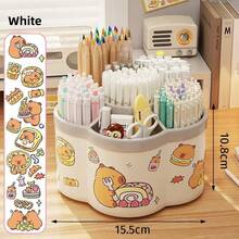 Cute Capybara 360° Rotating Pen Holder - Large Capacity Desktop Organizer & Makeup Brush Storage Box - Multifunctional Stationery Supply For Office & Study - Adorable Birthday Gift For Students & Kids (Multi-Color Options) - Multicolor - View 10