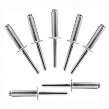 100 buah Paku Keling Buta Profesional Aluminium M3, Gagang Aluminium dan Poros Inti Baja - perak - View 7