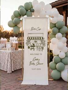 1pc Customized Baby Baptism Welcome Banner, Personalized Text Fabric Sign, Suitable For Baby In Bloom Party And Gender Reveal, Personalized Fabric Banner, Indoor And Outdoor Use - Multicolor - View 5