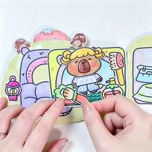 Capybara Dress-Up Interactive Quiet Book, Rich Scene Design, Fun And Interesting, Complete With Various Small Accessories, Diverse Combination Play, DIY Handmade Play, Create Your Own Fun Interactive Play Set - Multicolor - View 6