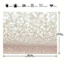 1 pieza Fondo de fotografía abstracto 2D plano blanco y dorado, con motas doradas brillantes, adecuado para fiesta de regalos, accesorios de estudio de fotografía de retratos, fondo de Navidad platino disperso - 1 - Ver 2