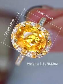 1pc Elegant Cubic Zirconia Ring, Suitable For Women To Wear, Suitable For Wedding, Engagement, Anniversary Party, Valentine's Day Gift - 1# - View 6