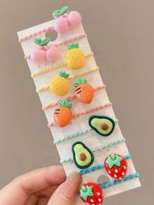 2/10pcs Random Cartoon Cute Hair Scrunchies, Sweet Style Daily Wear Hairbands - Multicolor - View 5