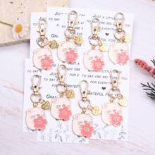 4pcs/8pcs Elegant Fashionable Pig And "Thank You" Heart Design Keychain Set, Suitable For Backpacks, Backpacks, Coin Purses, Phones And Other Keyring Accessories. Perfect For Birthday, Wedding Theme Gifts, Party Decorations, Friendship Gifts, Employee Appreciation, Colleague Gifts. Gifts For Guests, Family, Friends And Colleagues. - Multicolor - View 10