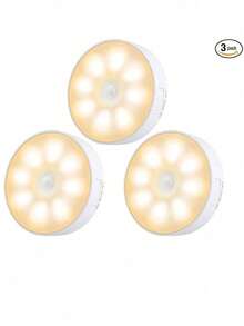 1/3/6PCS 8LED Wireless Sensor Night Light, USB Charging Intelligent Sensing Wall Light, With On/Off Function, Very Suitable For Lighting In Kitchens, Bedrooms, Living Rooms, Stairs, Corridors, Bathrooms, Dormitories And Other Places - Multicolor - View 16