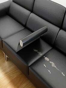 PIN 1 Roll Large Size Artificial Leather Repair Patch, Size 121*31cm, Suitable For Car Interior, Furniture And Sofa. This Self-Adhesive Faux Leather Patch Has Strong Adhesive Backing And Scratch-Resistant. - Lychee Pattern - View 2