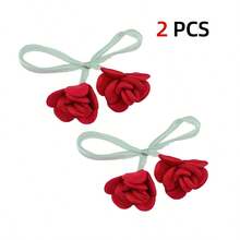 2pcs Creative Floral Curtain Tie Backs, Rose Flower Curtain Tiebacks, Curtain Ropes, Floral Clothing Accessories, Curtain Hanging Decor, Curtain Fasteners, Home Decor - Multicolor - View 12