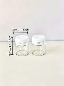 2pcs 10G Mini Cosmetic Cream Box, Liquid Foundation Dispensing Bottle, Glass Lotion Dispenser-Travel Portable Eye Cream Vials - Multicolor - View 2