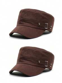 1pc Unisex Rivet Army Cap Flat Top Baseball Cap With Adjustable Strap, Suitable For Outdoor, Mountaineering, Holiday, Daily Use, Sun Protection - Multicolor - View 33