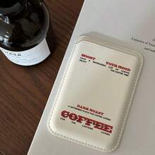 1 Set Retro Coffee Text MagSafe Card Pocket, Slim Detachable Magnetic Phone Wallet For IPhone - Multicolor - View 5