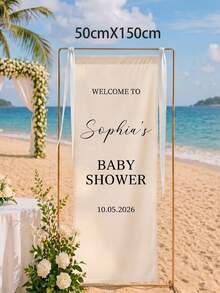 1pc Customized Baby Baptism Welcome Banner, Personalized Text Fabric Sign, Suitable For Baby In Bloom Party And Gender Reveal, Personalized Fabric Banner, Indoor And Outdoor Use - Multicolor - View 12