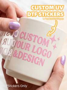 1/10/20/30/50件客製化UV 3D轉印貼紙 DIY Logo 防水禮品包裝標籤 公司Logo名稱貼紙 UV DTF轉印 - 多色1 - 查看 3