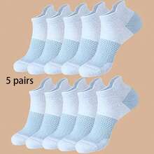 1/3/8/5 Pairs Women's Compression Socks - Arch Support Low-Cut Short Socks, Mesh Moisture-Wicking Breathable Sports Casual Socks, Multiple Colors Available (Pink/Blue/Purple/White/Black/Yellow/Green/Beige) - Durable For All Seasons, Suitable For Gym Use - Multicolor - View 18