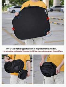1PC Portable Car Silver Sunshade, Suitable For Most Car Models Including SUV And Sedan, Heat Insulation Front Windshield Sunshade, Easy To Fold And Store, Suitable For Spring, Summer, Autumn - Multicolor - View 12
