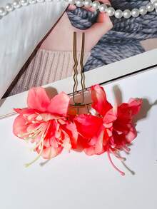 Women's Fashion Sweet Elegant Colorful Hydrangea Artificial Flower U-Shaped Hair Clip Hair Accessory Headpiece Suitable For Daily Wear, Home, School, Beach, Vacation, Work, Commute, Party, Holiday, Birthday Gift, Back To School Season, Preppy Style, New Year, Valentine's Day, Mother's Day Gift, Wedding Season, Bride, Music Festival, Spring, Summer, Autumn, Winter,Clips For Hair - Multicolor - View 5