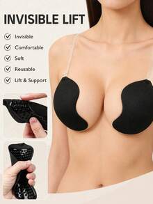 One Reusable, Invisible, Self-Adhesive, Strapless Push-Up Bra With A Lifting Front Closure, Suitable For Weddings And Everyday Wear. - Multicolor - View 2