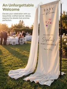 1pc Customized Baby Baptism Welcome Banner, Personalized Text Fabric Sign, Suitable For Baby In Bloom Party And Gender Reveal, Personalized Fabric Banner, Indoor And Outdoor Use - Multicolor - View 2