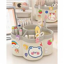 Cute Capybara 360° Rotating Pen Holder - Large Capacity Desktop Organizer & Makeup Brush Storage Box - Multifunctional Stationery Supply For Office & Study - Adorable Birthday Gift For Students & Kids (Multi-Color Options) - Multicolor - View 8