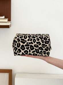 AGG, Bolsa de maquillaje con estampado de leopardo retro para mujer, bolsa con forro interior, neceser de viaje portátil, bolso de mano, bolsa versátil para almacenamiento de cuidado de la piel, organizador de productos de higiene femenina, regalo para mamá o novia - Multicolor - Ver 16