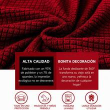 3-Piece Adjustable Stretch Sofa Cover Set - Red - View 3