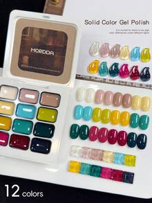 Lem Pola 12 Warna MORDDA, Lem Kutek Semi-Padat Populer dengan Saturasi Tinggi dalam Kaleng, Cocok untuk Penggunaan Khusus di Salon Kuku - MultiWarna - View 4