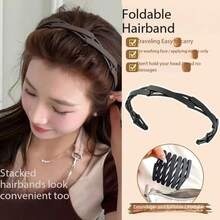 5Pcs Multifunctional Makeup Tools Set - Mixing Palette, Spatula, Foundation Brush, Powder Puff & Foldable Hairband - Silver - View 6
