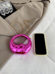 New Acrylic Mini Bag, Fashion Evening Bag With Chain Strap, Shoulder And Crossbody Bag - Pink - View 3