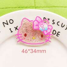 1pc Cute Floating Glitter Cat & Rabbit Cartoon Character Retractable Badge Reel - Doctor / Nurse / Teacher / Office Badge - A - View 10