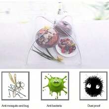 1pc White Foldable Mesh Food Cover, Multi-Functional Kitchen Dining Table Anti-Mosquito Food Cover, Home Pop-Up Dust-Proof Food Cover, Suitable For Outdoor Gatherings, Picnics And Barbecues, Can Protect Food From Insects And Debris, Prevent Flies And Mosquitoes From Approaching Food, Suitable For Kitchen, Dining Table And Outdoor Picnics - Multicolor - View 9