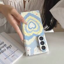 1pc Dual Axis Leather Texture Magnetic Wave Heart Popular Shockproof Anti-Slip Smart Phone Case Foldable Phone Case Compatible With Samsung Full Coverage Anti-Drop Protective Case For Samsung GalaxyZFOID7 GalaxyZFOID6 GalaxyZFOID5 GalaxyZFOID4 - Multicolor - View 11