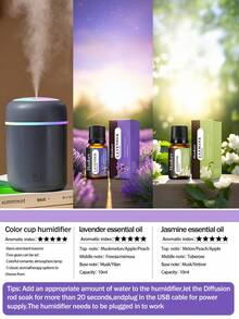 1個 300ml 車用香氛機，室內香氛加濕器，USB供電，兩種工作模式，7色LED燈，靜音噴霧，精油擴香機，非常適合房間裝飾、辦公室、客廳、車用，也是送給女性的精美禮物 - 彩色 - 查看 11