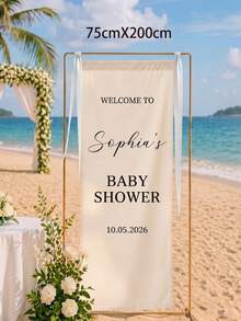 1pc Customized Baby Baptism Welcome Banner, Personalized Text Fabric Sign, Suitable For Baby In Bloom Party And Gender Reveal, Personalized Fabric Banner, Indoor And Outdoor Use - Multicolor - View 14