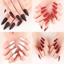 576 piezas de uas cortas a presin, 24 colores acrlicos, uas postizas cuadradas cortas, color slido, cubierta completa, puntas de uas postizas para mujeres y nias, decoraciones de uas - Multicolor - Ver 6