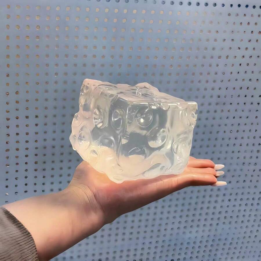 透明冰塊捏捏樂玩具,超柔軟TPR透明壓力緩解擠壓玩具 - 彩色 - 查看 1
