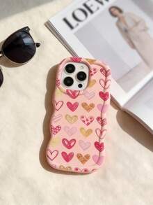 1pc Y2K Full-Screen Colorful Heart Pattern Macaron Dopamine Color Soft TPU Wavy Edge Phone Case Compatible With Galaxy A03 A04 A05 A06 A11 A12 A13 A14 A15 A16 A20S A21S A22 A23 A24 A25 A26 A31 A32 A33 A34 A35 A36 A50 A51 A52 A53A54 A55 A56 A73 S20FE S21FE S22 S22U S23 S23+ S23U S233FE S24 S24+ S24U S25 S25+ S25U/ Note 11 Note 12 Note 13 Note 14 /Samrt/Honor/Y7 Y9/Ealme C53 C55 - Pink - View 1
