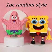 SpongeBob SquarePants 3800+片方形派翠克積木,卡通DIY小顆粒組裝雕像。鮮豔色彩與逼真設計,適合桌面裝飾,生日、返校和畢業季的理想禮物。(隨機款式) - 彩色 - 查看 13
