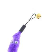 5pcs Cat Teaser Toy Set (1 Rod + 4 Caterpillar Attachments) Colorful Artificial Feather Fishing Pole Caterpillar Bell Replaceable Head Bait Stick, Battery-Free - View 3