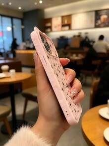 Casing Ponsel Telinga Kucing Merah Muda dengan Motif Garis Gelombang Kupu-kupu Hitam, Cangkang Lembut, Sisi Timbul Motif Jejak Kaki Kucing, Kompatibel dengan Apple 17 17Pro 17ProMax 16ProMAX 16PRO 16 11 12 13 14 15 12Pro 13Pro 14Pro 15Pro 14ProMAX 15ProMAX Casing Pelindung - MultiWarna - View 3
