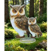 Adorno de animal de acrílico simulado con impresión plana para exterior, búho de jardín repelente de ratas, artesanía para patio - 1PC - Ver 8