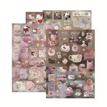 8 hojas de pegatinas, pegatinas decorativas de garabatos lindos, materiales impermeables para scrapbooking - A - Ver 6