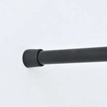 1pc Extendable Multi-Functional Shower Curtain Rod With Built-In Spring Mechanism, Includes 2 Bathroom Rail Hooks, Adjustable Sliding Hooks, Multi-Functional Cabinet Door Storage Rack, Wall-Mounted Towel Rack, Suitable For Decorative Curtains, Shower Curtains, Bathroom Accessories, Home Bathroom Decor, Autumn Decor And Back To School Season - Black - View 4
