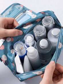 1pc Waterproof Travel Makeup Bag, Hanging Toiletry Bag, Large Capacity Cosmetic Storage Bag, Multi-Layer Makeup Organizer, Portable Handbag, Perfume Storage Box, Suitable For Cosmetics, Skincare, Razors, Personal Care Products, Multi-Color, Spacious And Practical Travel Essential Bag, Suitable For Men And Women, Holiday Gift - Multicolor - View 3