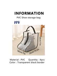 1/2/4 piezas Bolsas de almacenamiento de botas, bolsas de tela para zapatos de viaje para botas altas, organizador de botas para el hogar con ventana transparente para protección contra el polvo - Negro - Ver 17