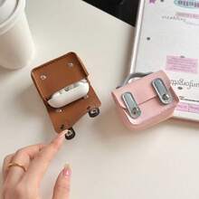 Mini Preppy Style PU Leather Earphone Storage Bag, Contrast Color Flap Design, Portable Shockproof Bluetooth Earphone Protective Case, Compact Multifunctional Data Cable & Coin Storage Pouch, Multiple Colors Available - Multicolor - View 8
