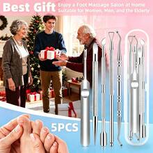 5pcs Set High-Quality Stainless Steel Manicure And Pedicure Tools, Including Portable Travel Case. This Complete Manicure And Pedicure Set Includes Callus Remover, Toe Lifter And Manicure Tools Suitable For Men And Women. - Silver - View 8