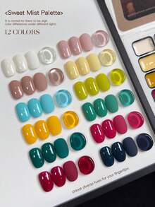 Lem Pola 12 Warna MORDDA, Lem Kutek Semi-Padat Populer dengan Saturasi Tinggi dalam Kaleng, Cocok untuk Penggunaan Khusus di Salon Kuku - MultiWarna - View 5
