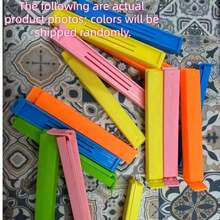 15/10/1pc Random Color Creative Candy Color Plastic Bag Sealing Clips, Fresh-Keeping Snack Food Clips, Tea Leaf Sealing Clips, Multi-Purpose - Multicolor - View 12